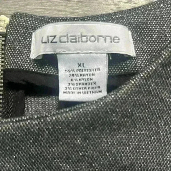 Liz Claiborne Sparkly Sweater Gray with Attached Gems Size XL - Picture 3 of 6